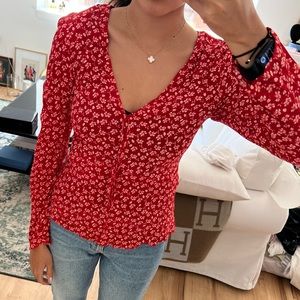 H&M red blouse